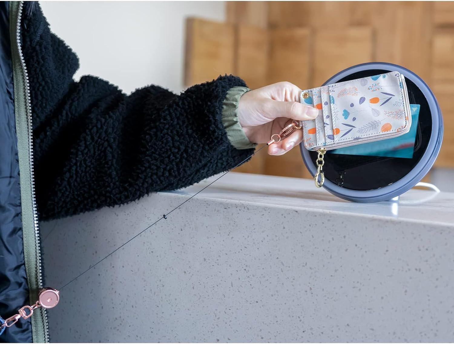 (4 Pack) ZANZER Retractable Keychain, Retractable Badge Holder, Badge Reel for Id Card Holders, Id Card Holder (Pink + Silver + Black + Gold) image number 4