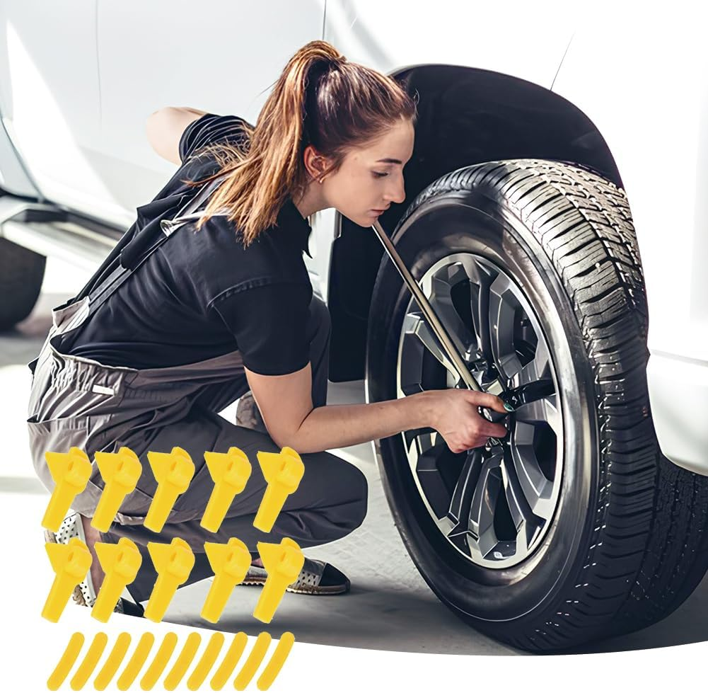 Joyzan Tire Machine Rim Protector, Tire Demount Head Tire Changer Duck Insert Machines Guard Wheel Side Protectors Changing Savers Fixing Tyre Protective Cover Car Accessories for Motorcycle SUV 20Pcs image number 1