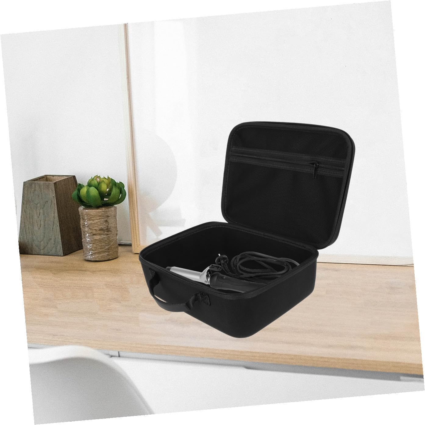 Portable Hair Dryer Bag and Travel Toiletry Pouch Elastic Straps, Compact Protective Storage Case for Hair Styling Tools, Suitable for Travel and Daily Use image number 6