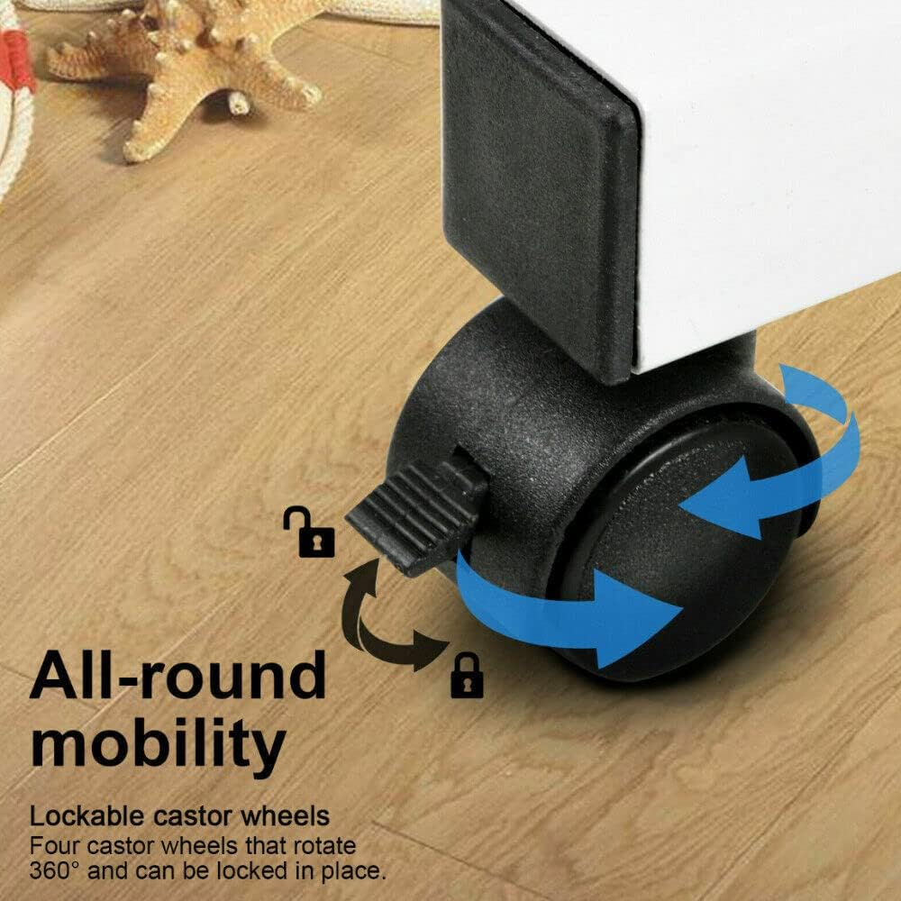 EZONEDEAL Laptop Table, Standing Desk Desktop Computer Desk Standing Study Desk Bed Side Table Home Office Travel Studio Furniture, Portable Wooden 360&deg; Rotating Lockable Caster Wheels Oak image number 4