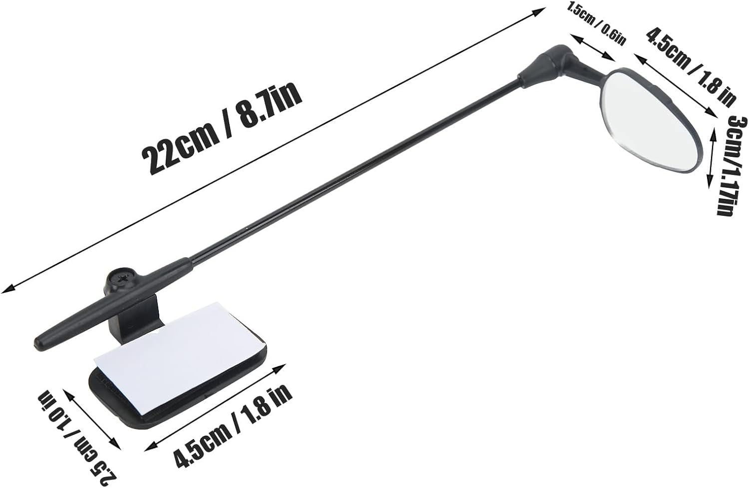 Bike Helmet Mirror, 360&deg; Adjustable Aluminum Alloy Rear View Safety Mirror with Flat Glass & Quick Strap, Cycling Helmet Accessory for Road & Mountain Biking image number 1