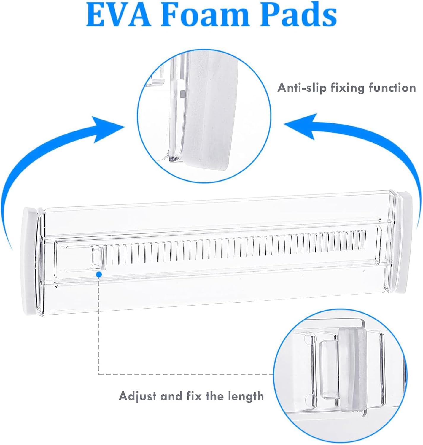 12PACK Drawer Dividers,Adjustable Clear Drawer Organisers, Expandable 28.7&ndash;50.5Cm and 8Cm High Drawers Separators for Bedroom Clothing, Kitchen Utensils, Bathroom & Office Organization and Storage