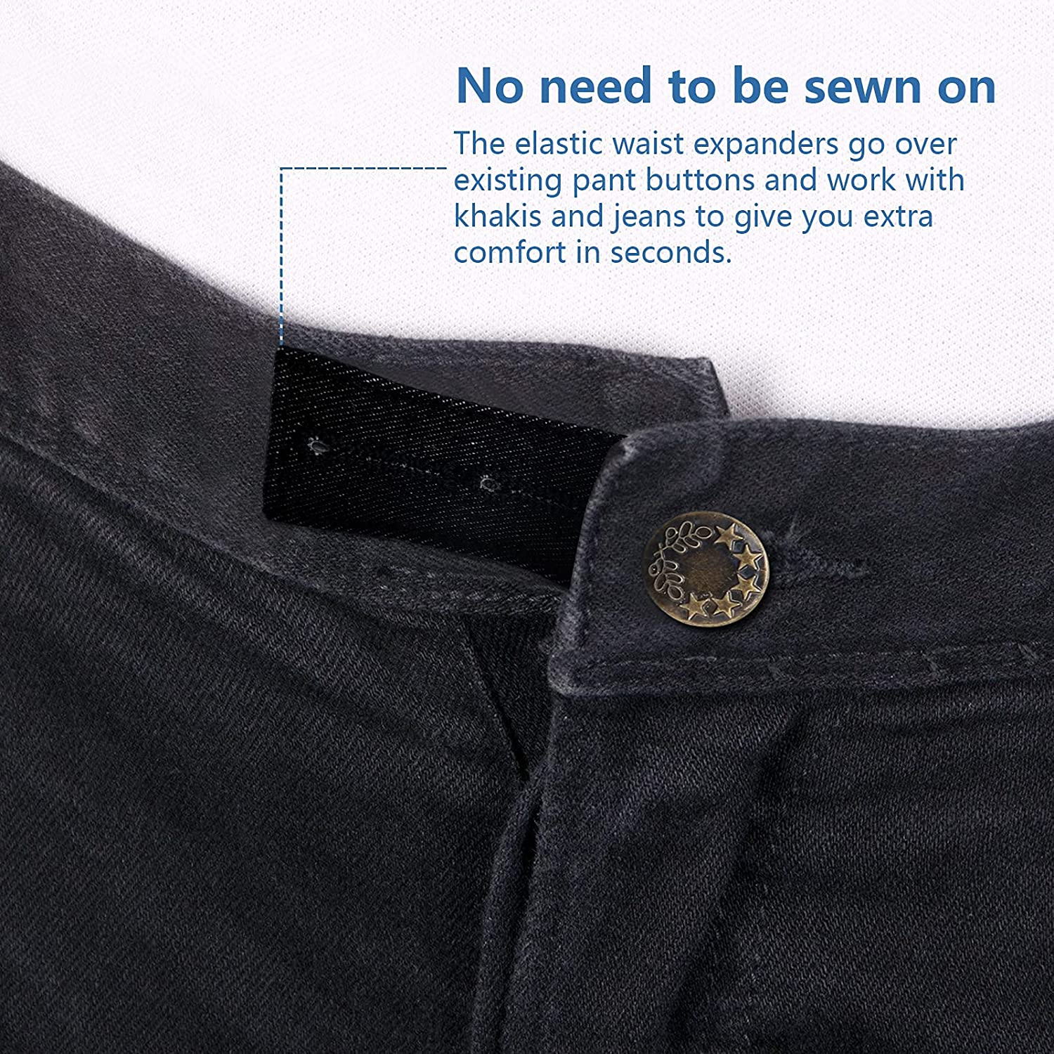 Luter Adjustable Waistband Extenders Jeans Extenders with Mental Button for Pregnancy Men Women Trousers Pants Slacks Skirts image number 1