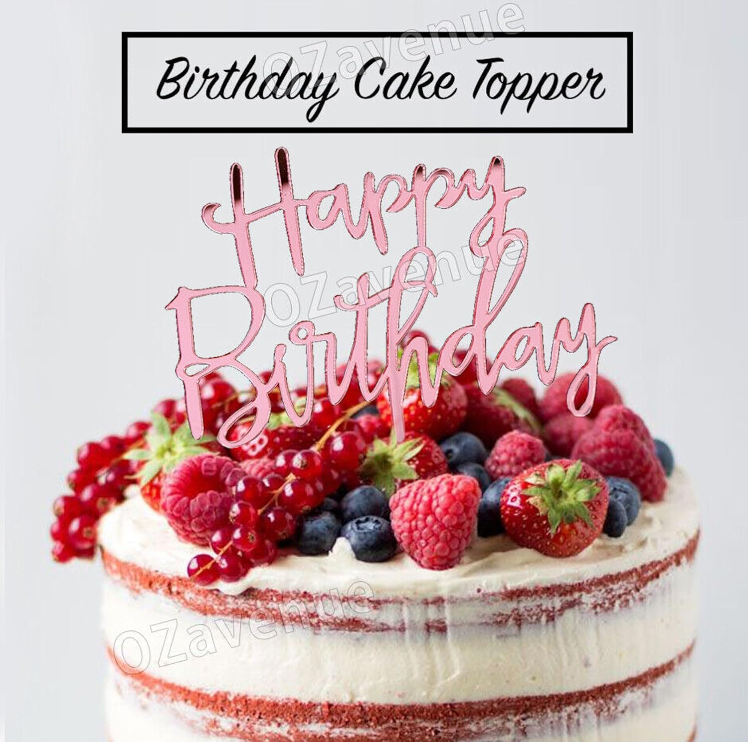 Happy Birthday Cake Topper, Acrylic Durable Versatile Cake Topper, Birthday Cake for Photo Booth Props, Birthday Party Decoration Ideas, Perfect Keepsake for Your Family and Friends (Black) image number 3