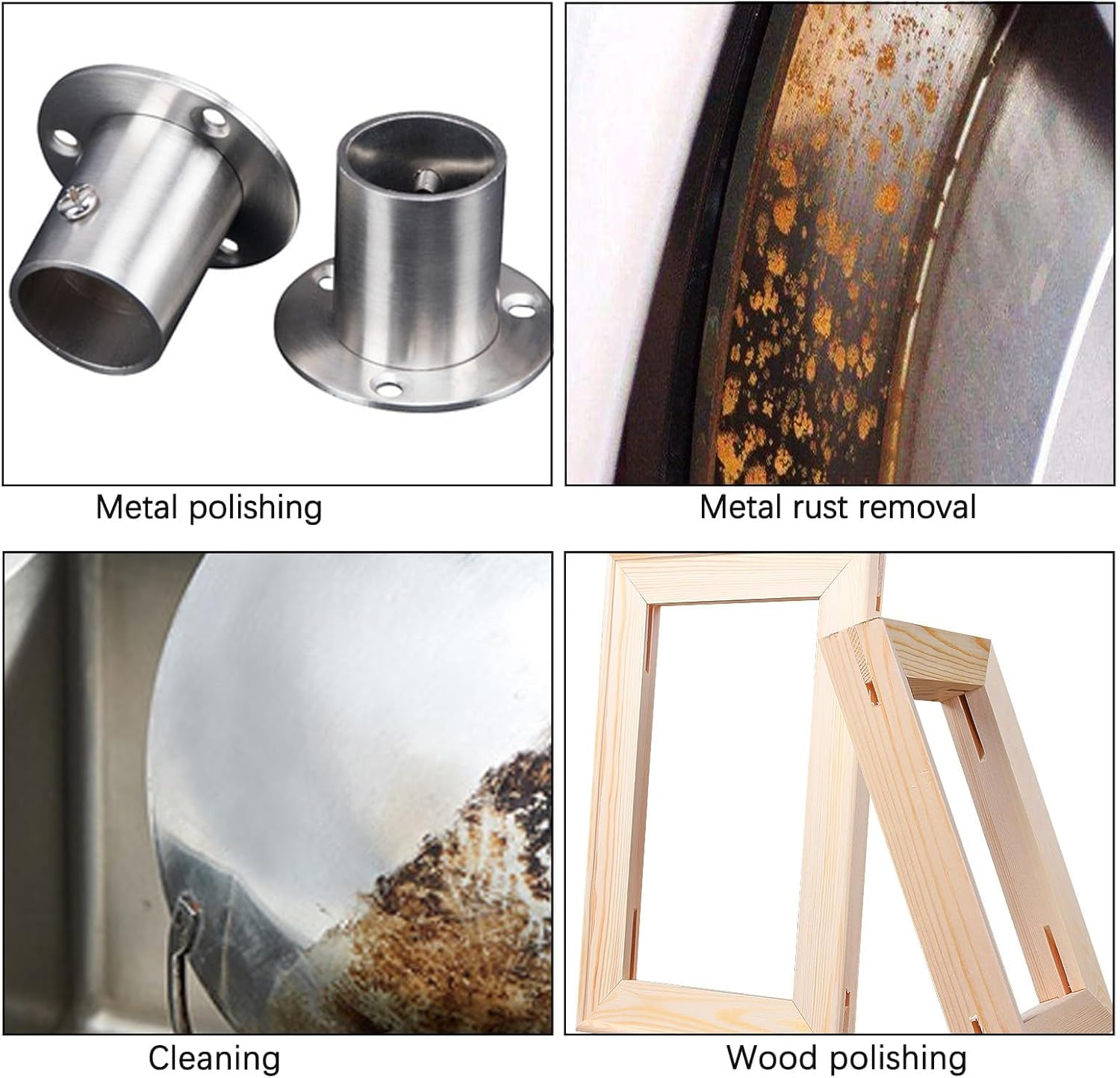 100Pcs 1" Abrasive Wheel Buffing Polishing Wheel Set for Rotary Tool, with 2.35Mm Shaft for Rust Removal Deburring Metal Polishing Red 320# image number 3