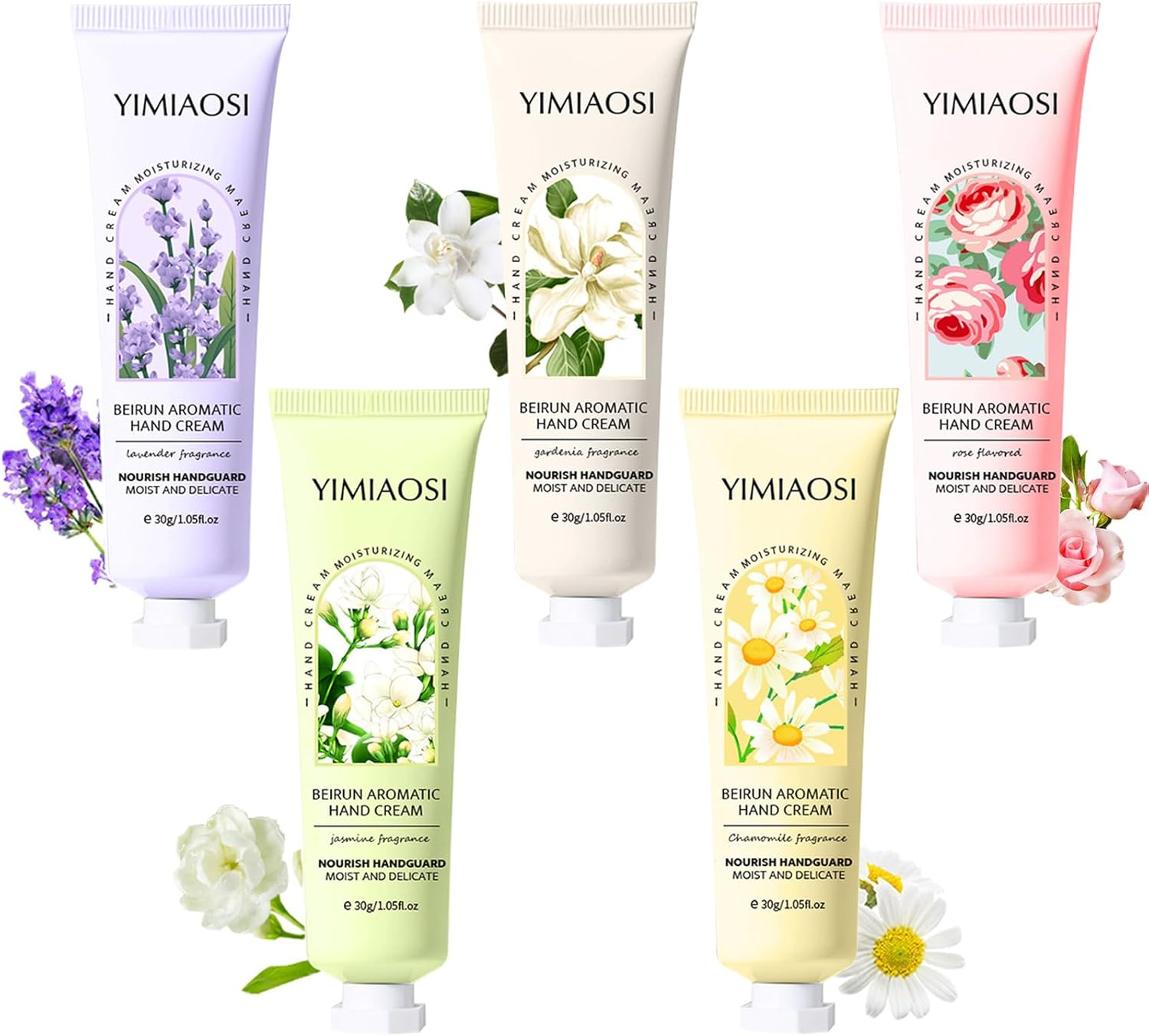 5 Pack Travel Size Hand Cream Bulk - Natural Plant Fragrance Moisturizing Lotion for Dry Cracked Hands, Gift Set for Women & Teens (Mom, Teacher, Nurse, Bridesmaid) - Birthday, Mothers Day, Nurses Week, Teacher Appreciation