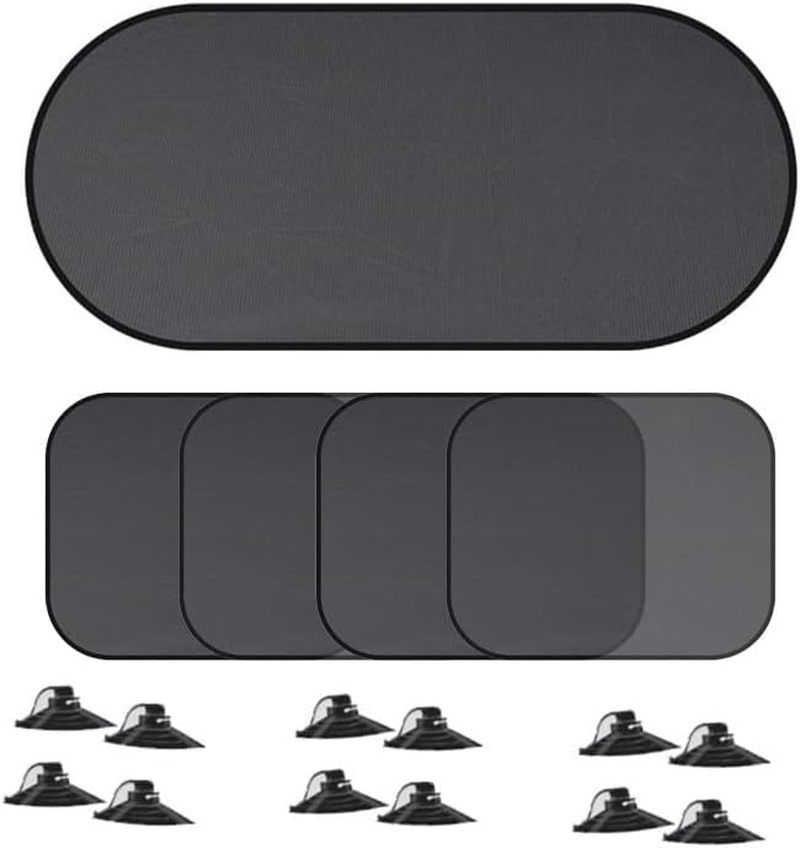 Car Window Shade for Side Windows, Foldable Double-Layer Mesh Sunshade with Strong Suction Cups, UV Protection Heat Block for Kids Pets, Universal Fit Car Sunshade,36Cm*44Cm(2Pcs) image number 3