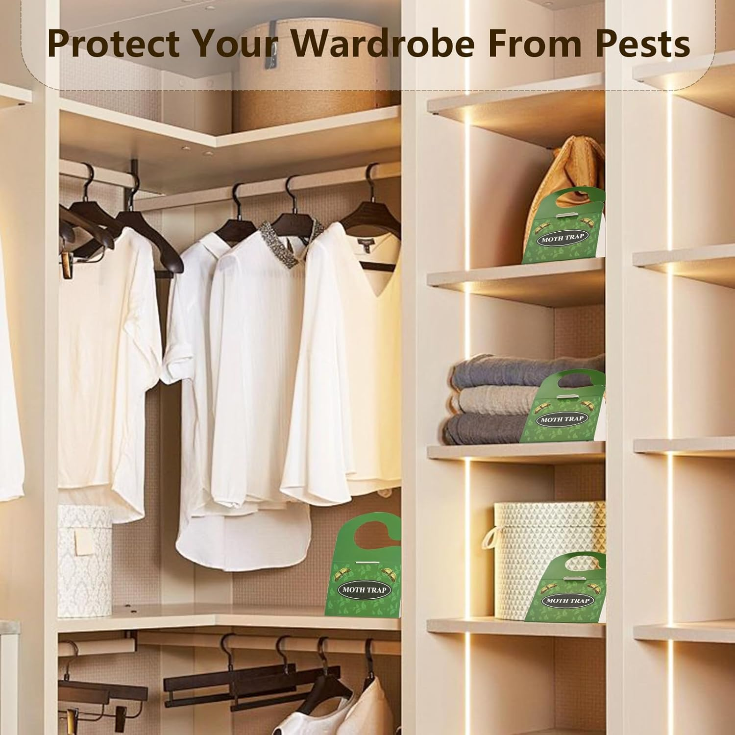 Clothes Moth Traps 8 Pack,Joogee Pantry Moth Traps Effective Safe Capture Clothing Closets, No Insecticides | Premium Attractant | Protect Clothes, Sweaters, Wool, Carpet | Safe Moth Killer image number 4