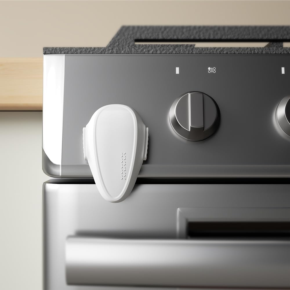 EUDEMON Childproof Oven Door Lock, Oven Front Lock Easy to Install and Use Use Adhesive No Tools Need or Drill(1 Pack,White)