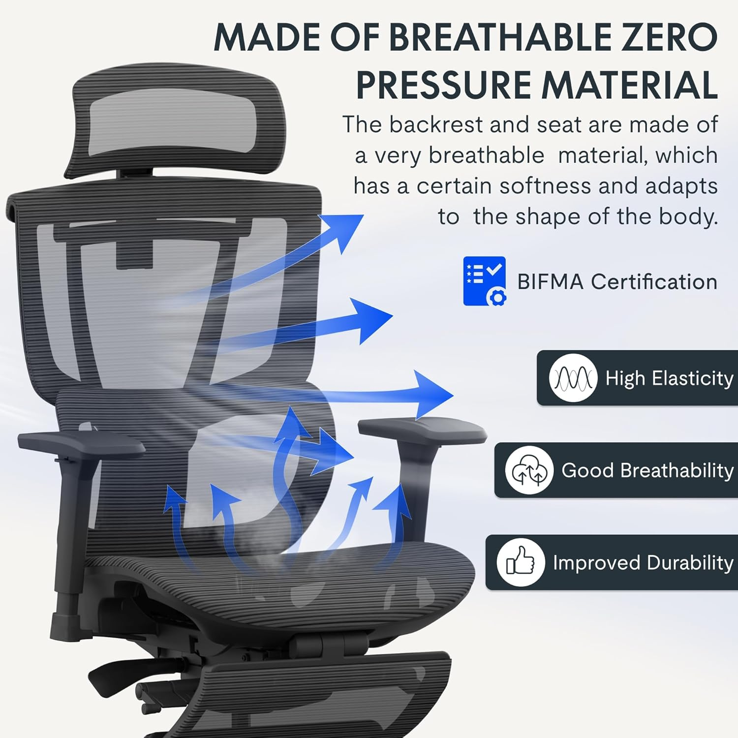 FLEXISPOT C7 Ergonomic Office Chair Adjustable Height Swivel Features Headrest Armrests Lumbar Support Smooth Wheels Black Grey Mesh Seat with Footrest Ultimate Choice for Comfort Style image number 1