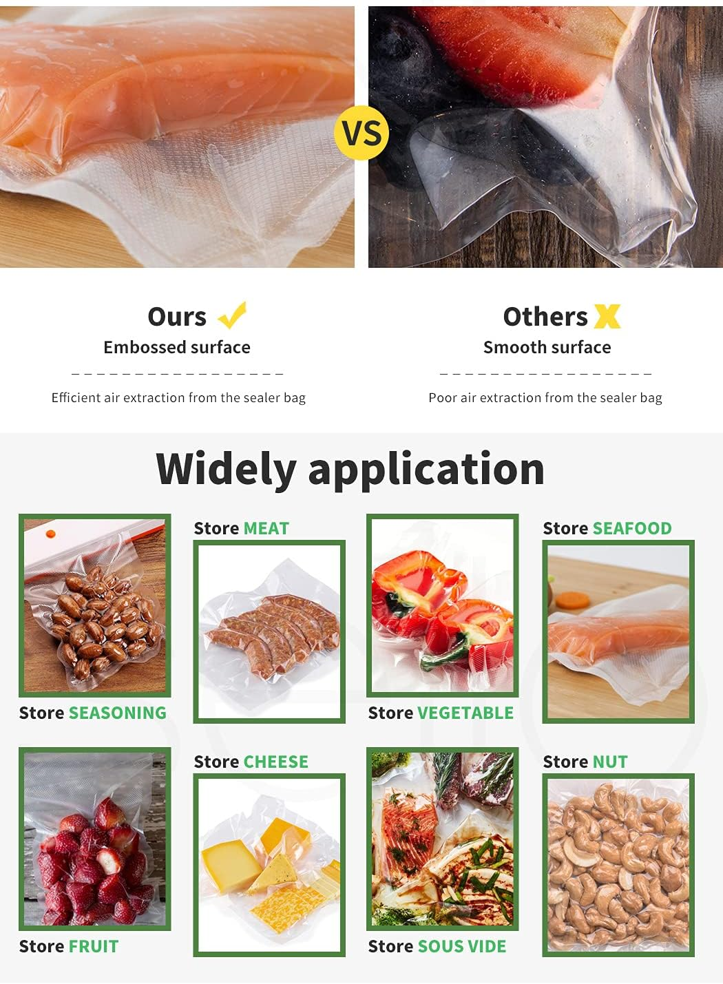 500X Commercial Grade Vacuum Sealer Food Sealing Storage Bags Saver 30X40Cm 30X40Cm - 500Pcs image number 4