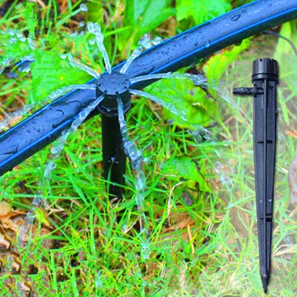 AKOAK 25/50 Pcs 360 Degree Adjustable Water Flow Irrigation Drippers on Stake Emitter Drip System,Model, Home & Garden Store for 4Mm /7Mm Tube（25Pc）