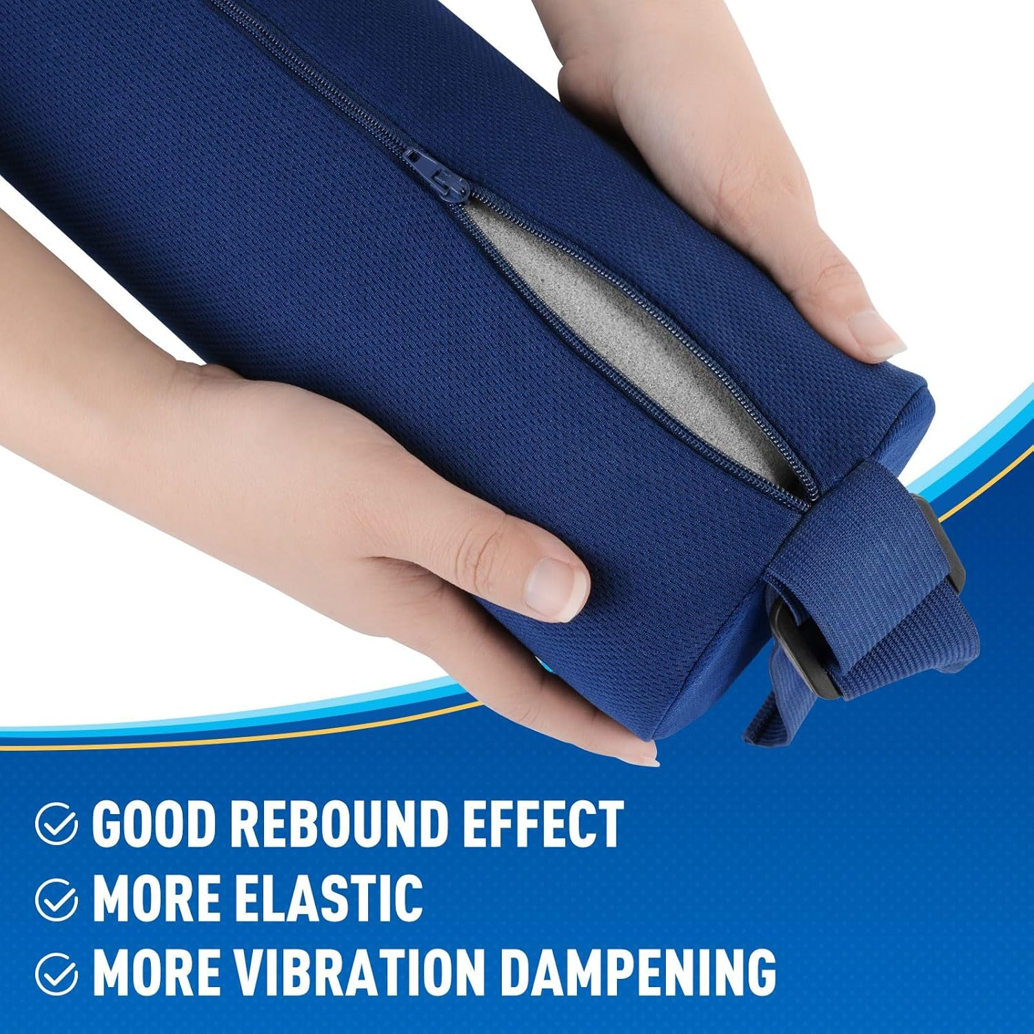 Seat Cushion, Lumbar Roll Support Pillow for Office Chair, Car, Gaming Chair, Memory Foam Back Cushion with Washable Cover for Relieving Back Pain & Improving Posture,Blue image number 3