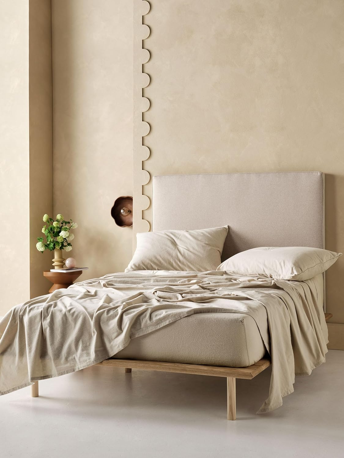 Linen House Flannelette Mist Plain-Dyed King Bed Sheet Set