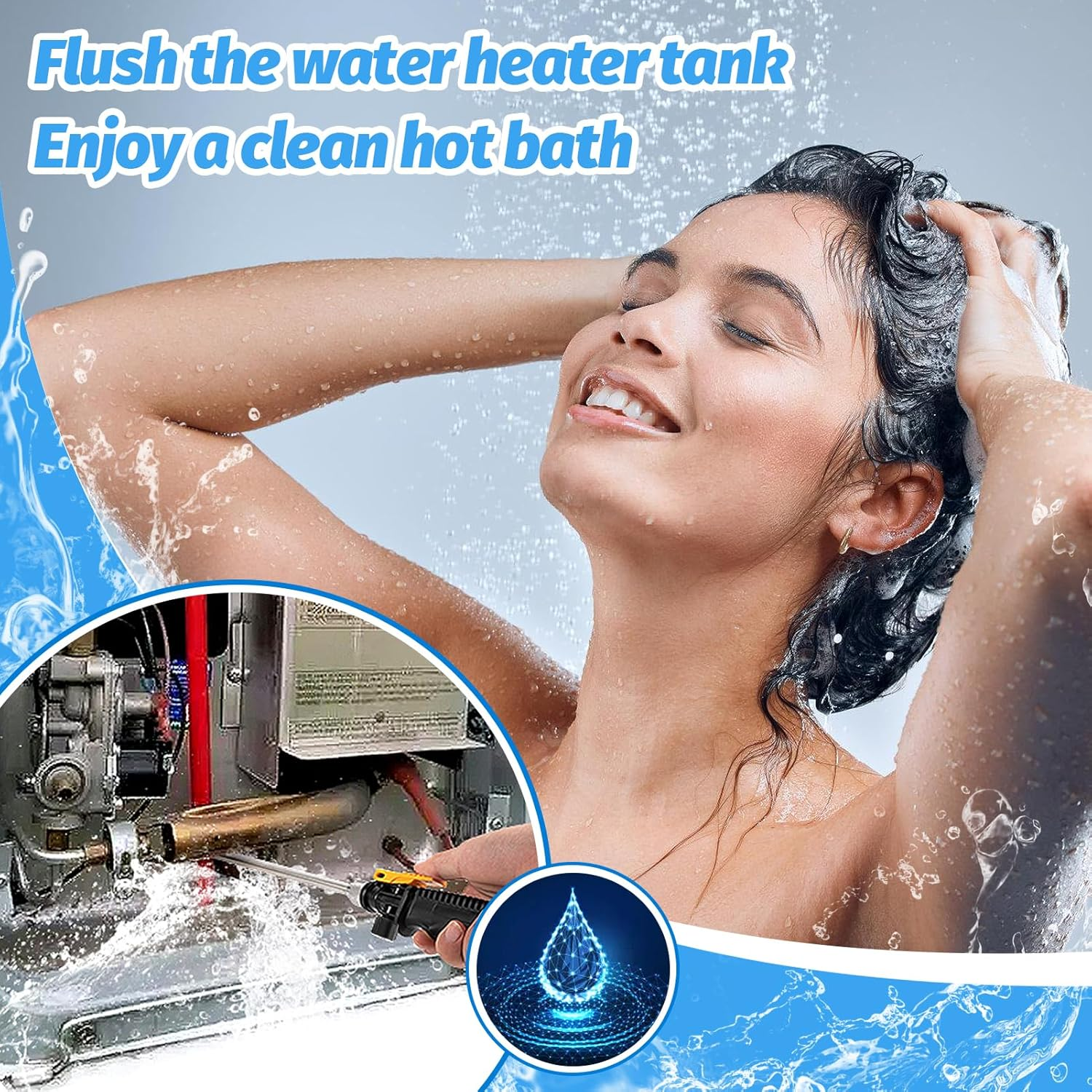 RV Water Heater Tank Rinser - Powerful Cleaning Hot Water Flush Wand, Travel Trailers Camper Water Tank Sediment Scale Cleaner Spray Flusher Accessory Essentials image number 5