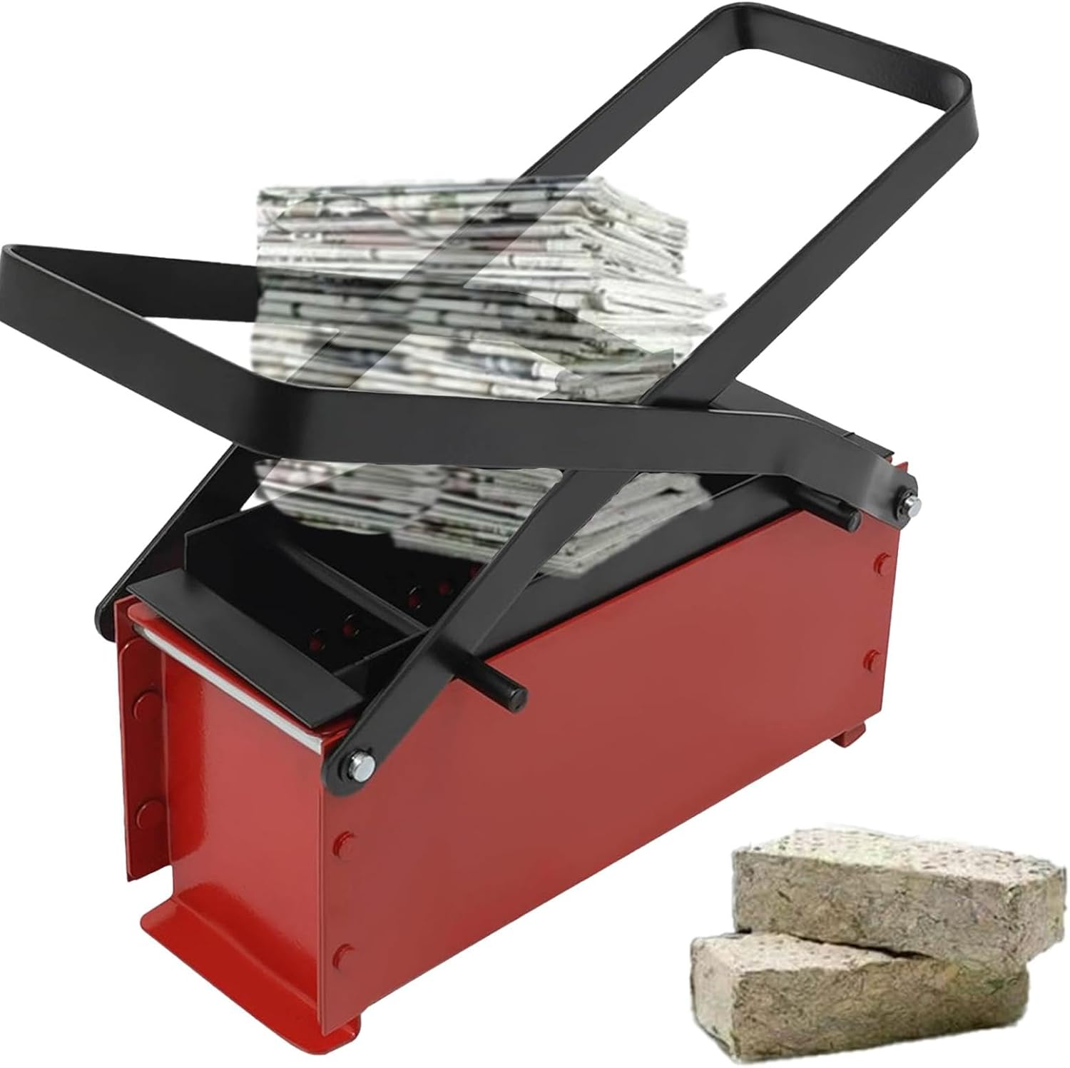 Paper Brick Maker | Manual Wastepaper Briquette Press | Recycle Newspaper Log Press | Paper Log Maker | Recycled Paper Brick Maker | Versatile Paper Briquette Maker for Home Heating and Fire Stove Use