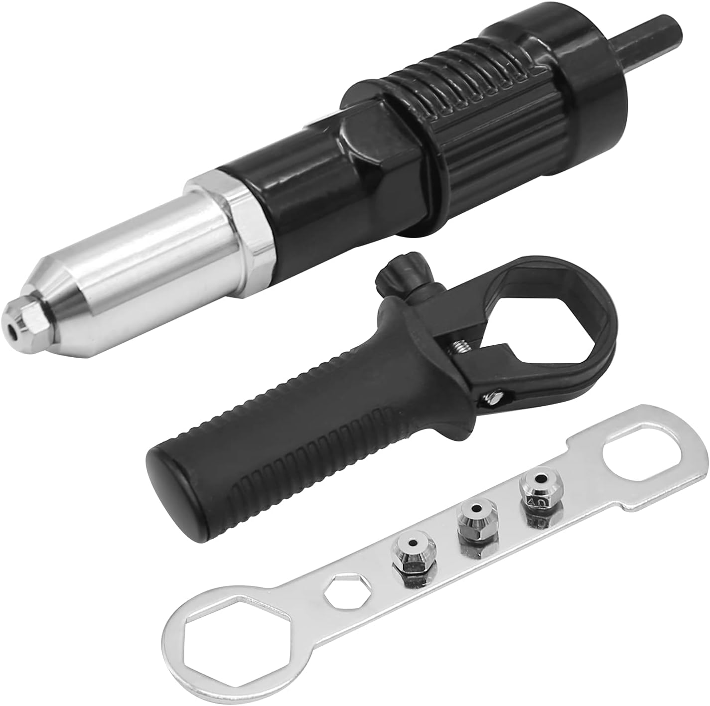 VIKKSAER Professional Electric Rivet Nut Gun Adaptor, Cordless Rivet Tool,Rivet Drill Attachment,Pop Rivet Gun Kit image number 4