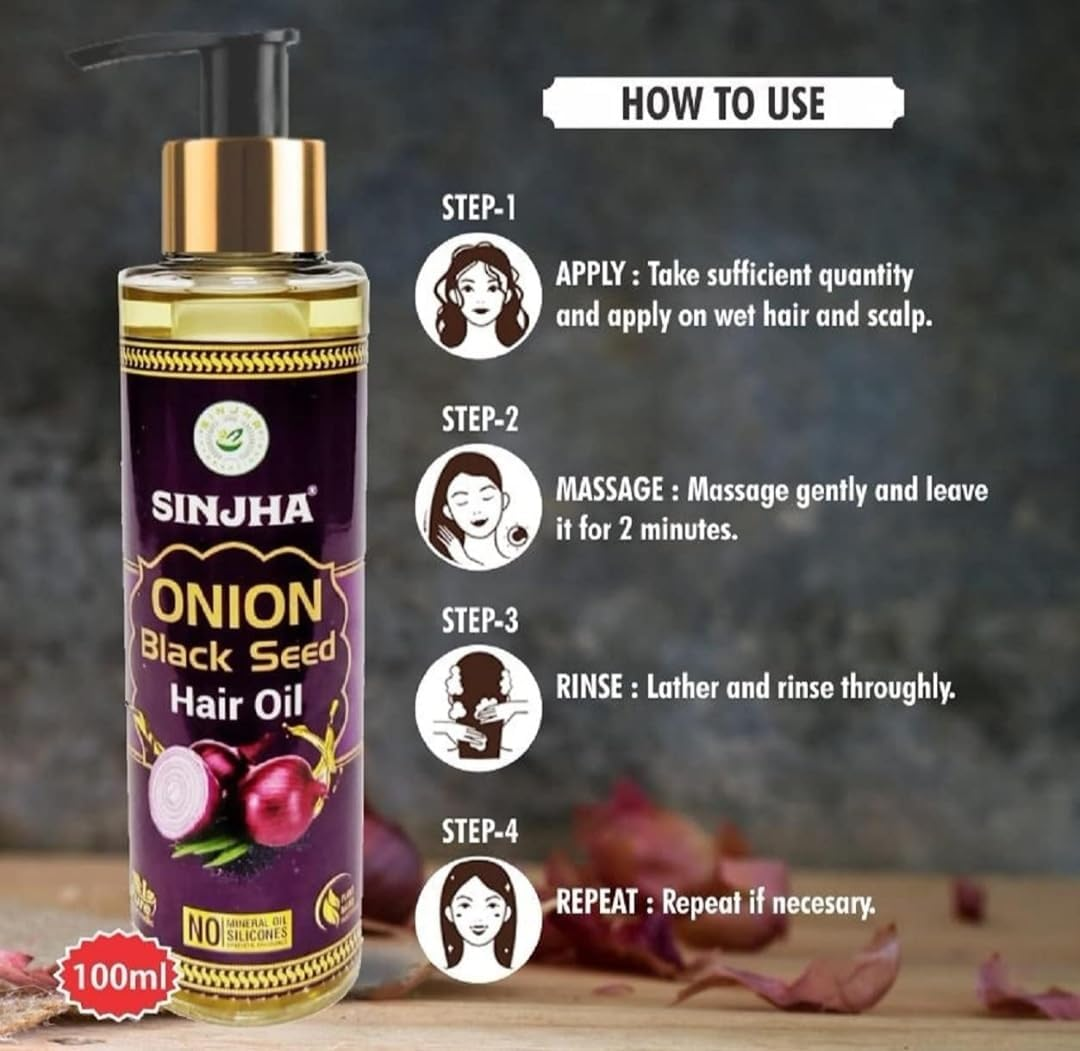 Onion Black Seed Hair Oil 100 ML (Pack of 2) for Hair Growth image number 1