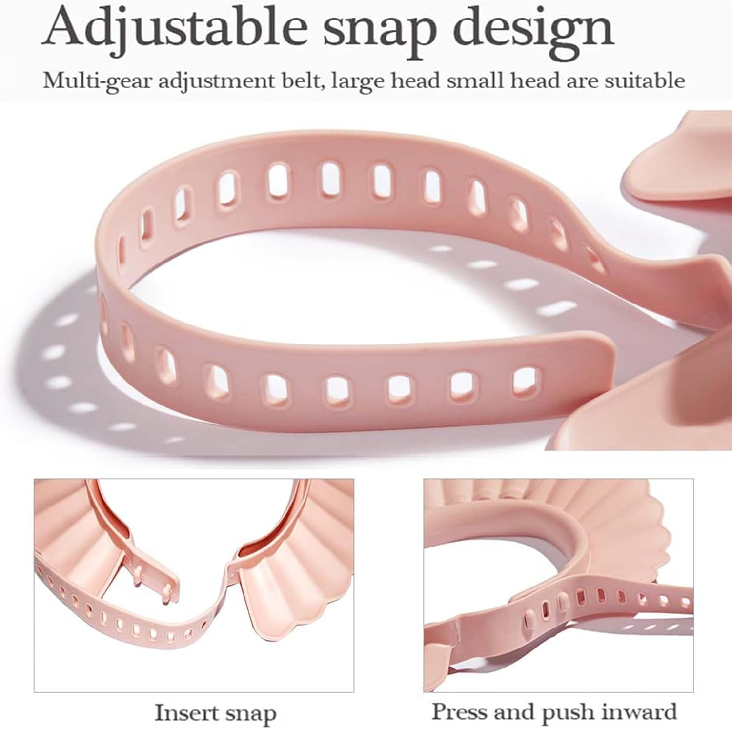 Silicone Baby Shower Cap - Adjustable Bath Visor for Hair Washing Protection,Safe Shield for Eyes/Ears,Toddler to Kids (6M-12Y, Pink) image number 4