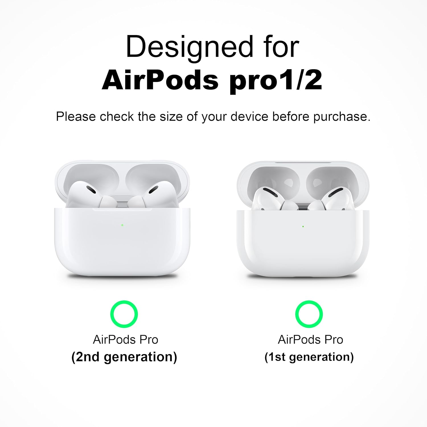 For Airpods Pro 2 Case with Secure Lock, Leather Texture TPU Material,Built-In Stand Function, Compatible with Airpods Pro Case (2023/2022/2019), Compatible with Wireless Charging, Green