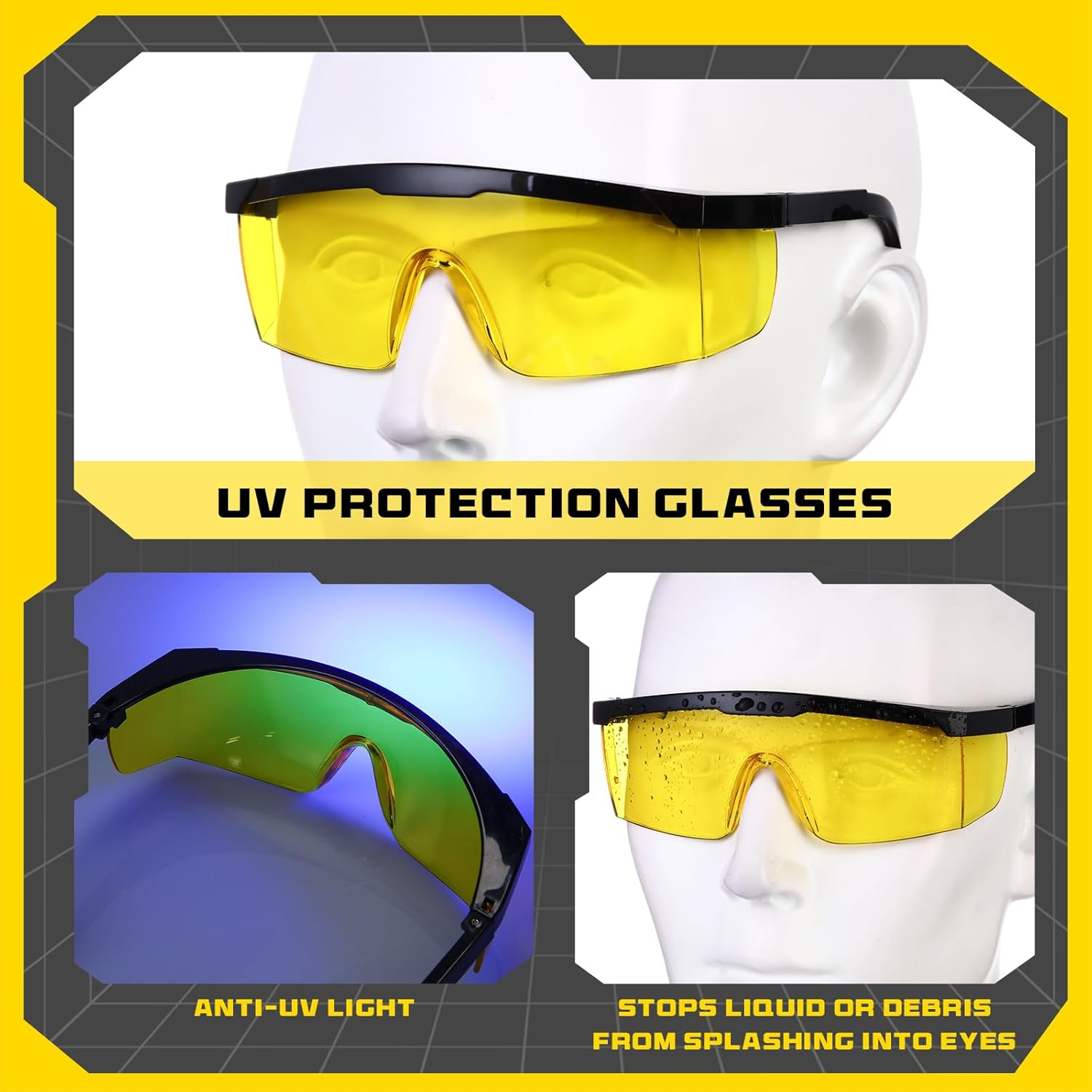 Ac Leak Detector Kit Tool Wjl-6000 Refrigerant Leak Detector with 68 LED UV Flashlight and Yellow UV Protective Glasses for HVAC Air Conditioner R22 R410A R134A(Yellow) image number 3