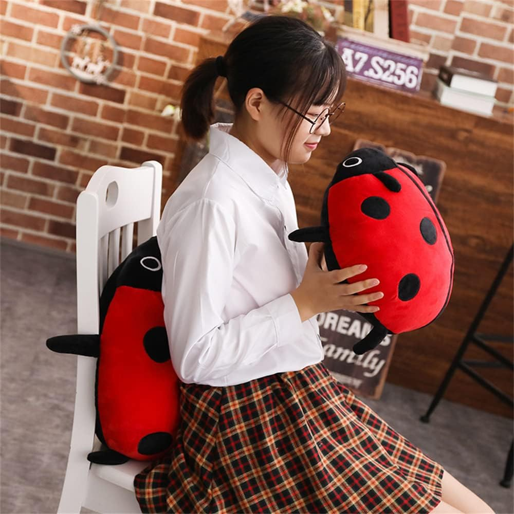 Cute Plush Toy Soft Ladybug Ladybird Insect Hold Doll Pillow Cushion Novelty Children Birthday Gift (Red, 30Cm/11Inch) image number 4