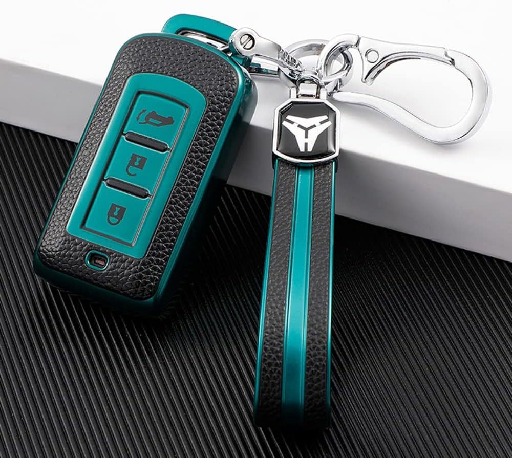 HIBEYO TPU Car Key Fob Cover with Keychain Fits for Mitsubishi image number 5