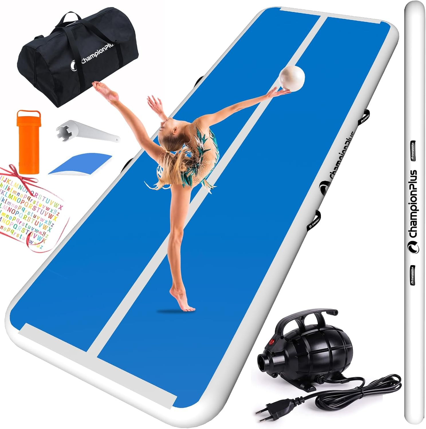 Inflatable Air Tumbling Mat Gymnastics Tumble Track 4 Inches Thickness Air Mats for Home Use/Training/Cheerleading/Water Yoga 10Ft with Electric Air Pump image number 1