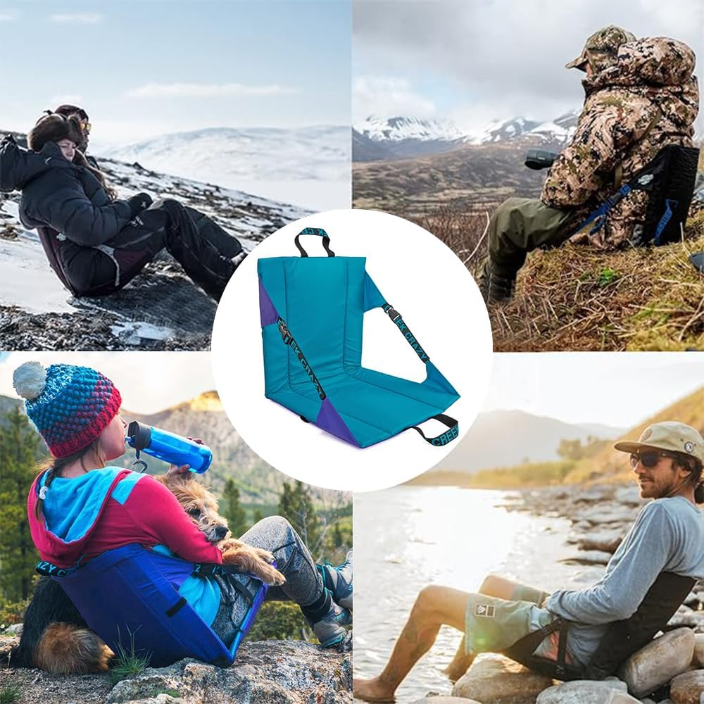 TOMVAES Beach Chair with Back Support, Foldable, Adjustable Straps, Water-Resistant, Blue, Oxford Cloth, Fiberglass Frame, Casual Style, Perfect for Beach, Parks, Camping, Hiking, Fishing, Backpacking image number 2