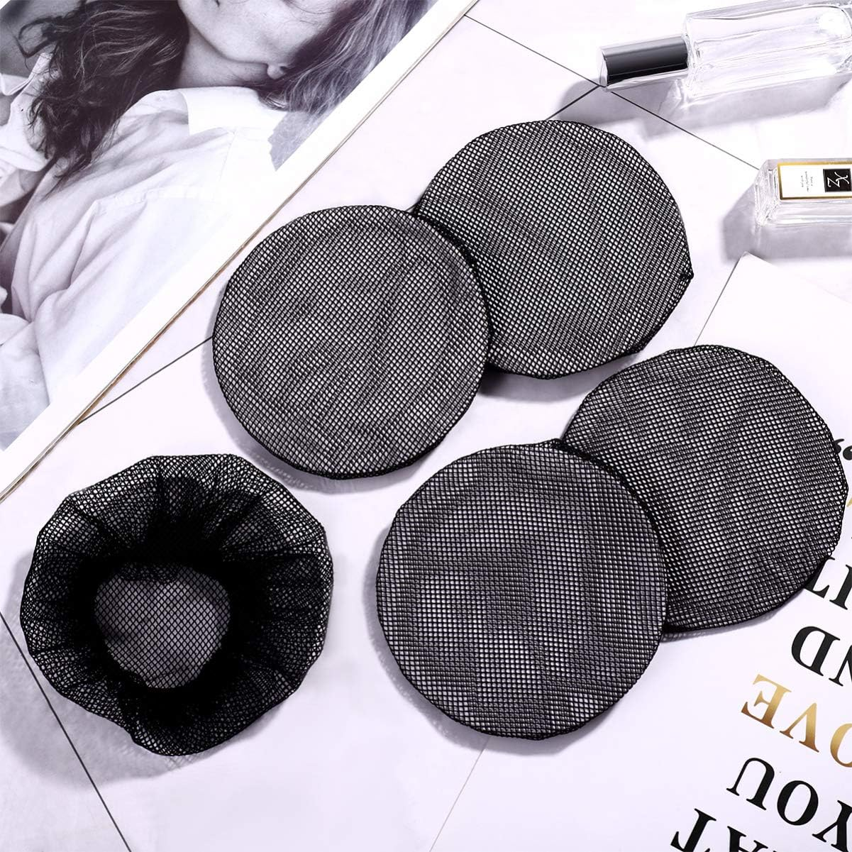 Minkissy Black Hair Nets Womens Work Outfits Sets 5Pcs Ballet Hair Bun Net Elegant Reusable Black Stretch Mesh Accessory Covers for Women Black Tiara Womens Accessories image number 1