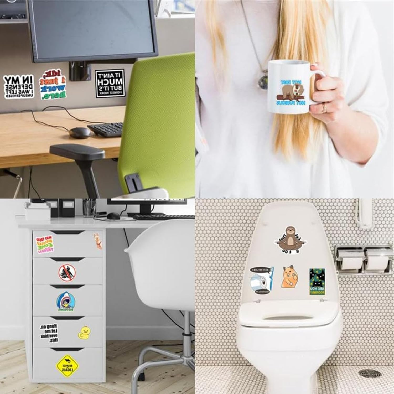 130 PCS Funny Saying Stickers, Waterproof Cool Stickers for Adults, Water Bottles, Laptop, Hard Hats, Sarcastic Decals (1 Pack)