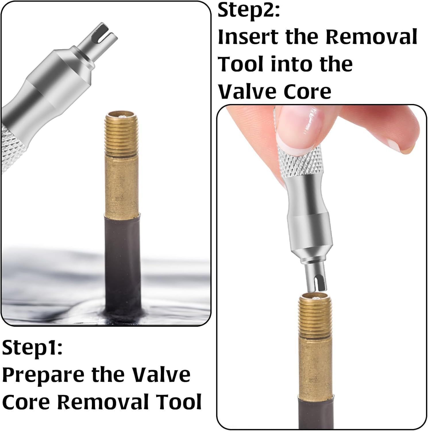 Car Valve Stem Removal Tool, 2Pcs Valve Core Removal Tool Tire Stainless Steel Valve Stem Tool,Valve Core Removal Tool,Stainless Steel Valve Core Remover Tool,Tire Valve Stem Tire Repair Install Tool image number 3