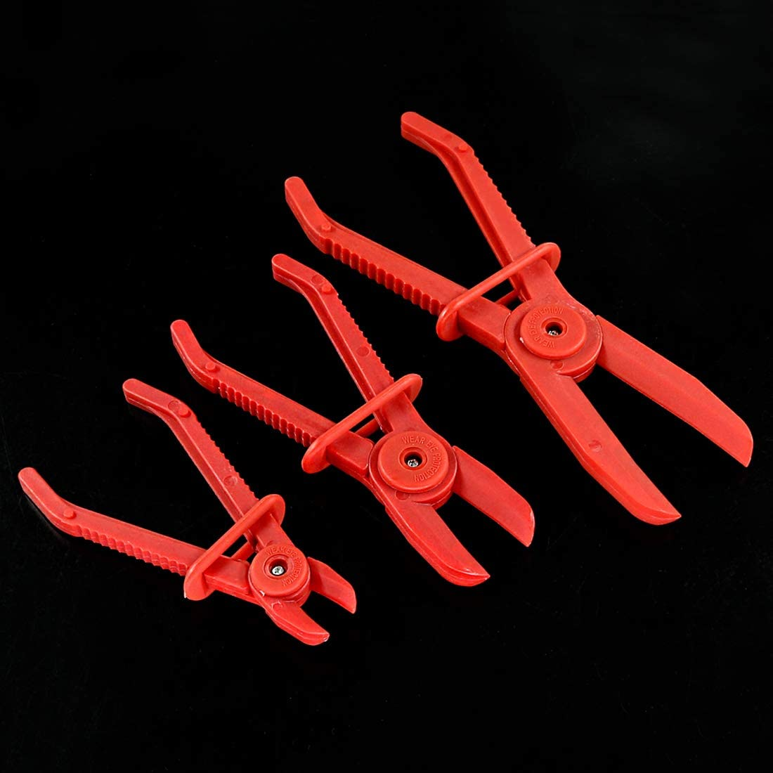 Swpeet 3Pcs Red Line Clamps Flexible Hose Clamps Pliers Kit, Hose Pinch off Pliers Set Line Clamps for Brake, Fuel, Coolant Hoses, Most Flexible 15Mm, 20Mm and 25Mm Hoses image number 1