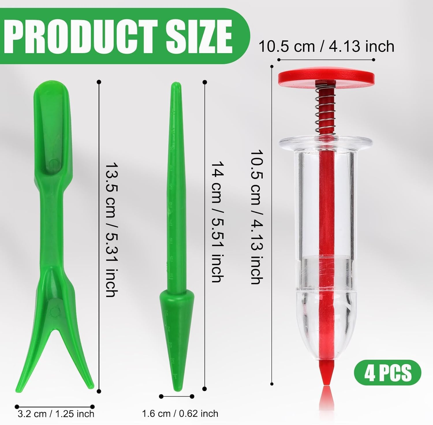 6Pcs Mini Seed Spreader, Manual Seedlings Dibber and Widger Set Handheld Garden Hand Seed Sower Planter Tool Small Sowing Seed Dispenser for Tiny Seeds Planting Vegetable, Flowers image number 4