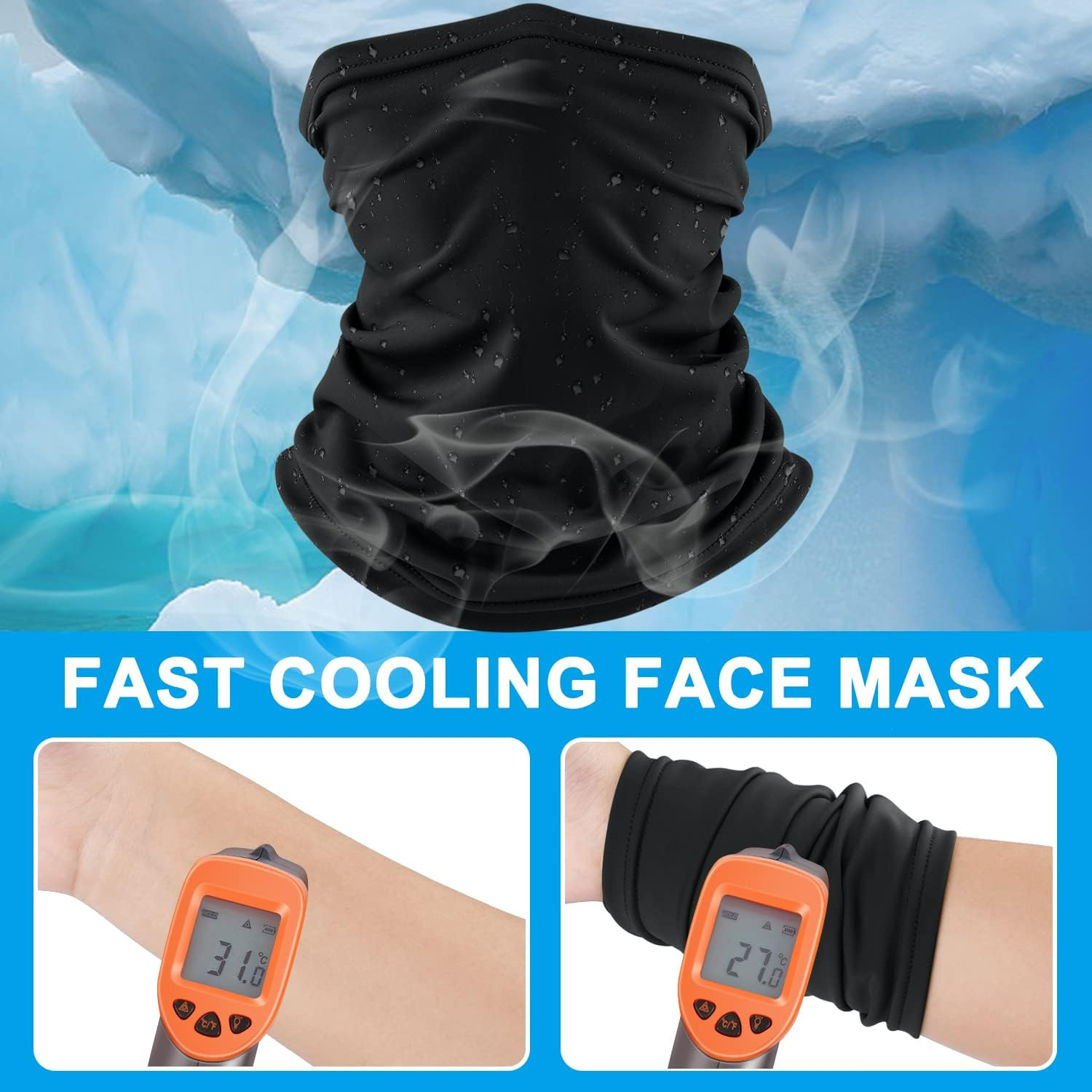 Leonids 2 PACK Protection Neck Gaiter for Men Women, Multifunctional Face Cover Bandana Uv/Dust Protection Windproof Ski Mask Face Cover