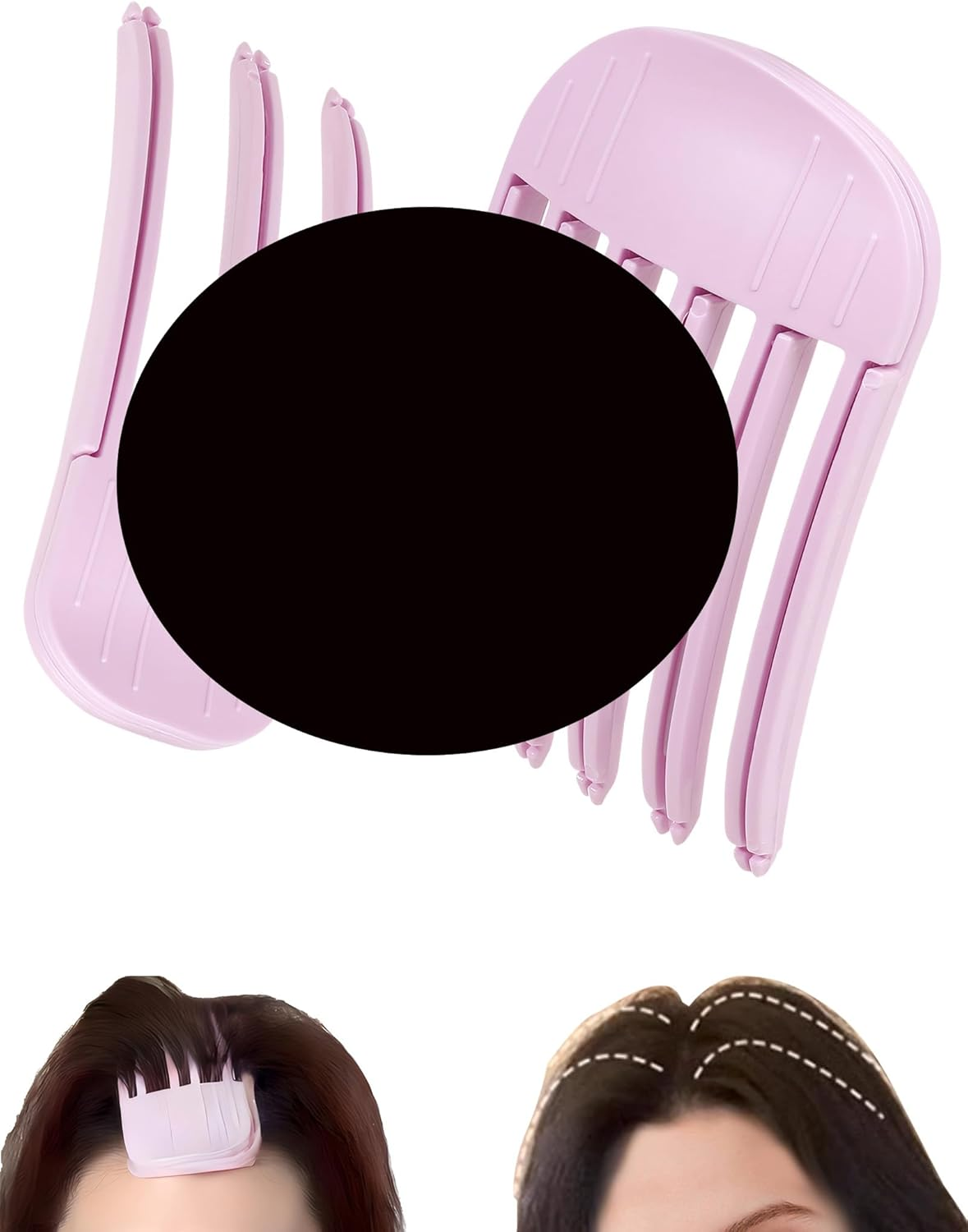 Wind Shaping Styling Comb for Fluffy Bangs, No-Trace Hair Root Lifting Clips