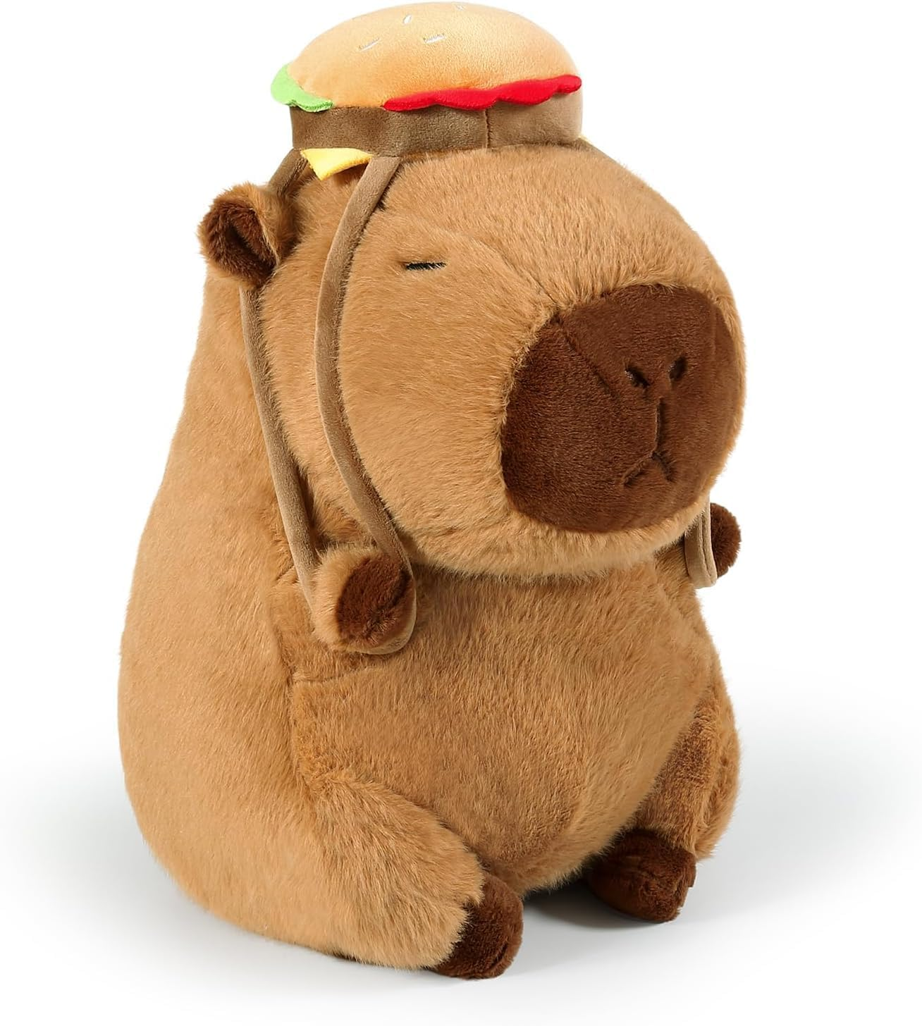 Capybara Cute Plush - 8 Inch Stuffed Animal Plushies - Children'S Toy with Turtle Backpack - Soft Pillow for Home Decorations - Hugging Figures for Boys and Girls (Capybara with Turtle) image number 4
