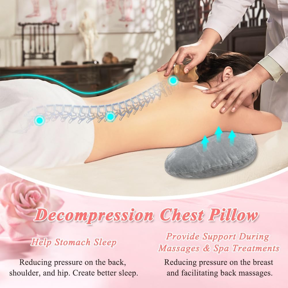 Breast Pillow for Massage Table Massage Breast Bolster Pillow for Sleeping Massage Wedge Bolster Stomach Sleepers Chest Pillow Breast Support Pillow Feminine Massage Pad for Spa Salon image number 5