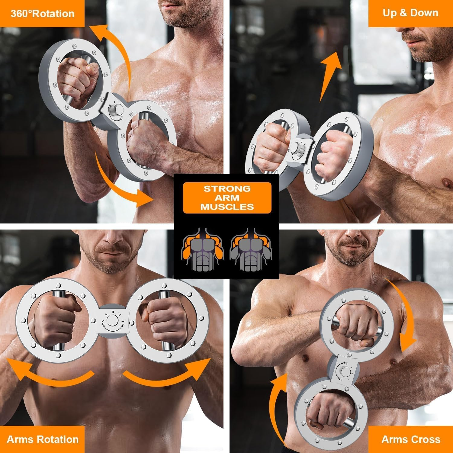 Twister Arm Exerciser - Arm Exercise Equipment with 12LB Adjustable Resistance,Forearm Strength Trainer for Men&Women with 360 Degree Rotator image number 2