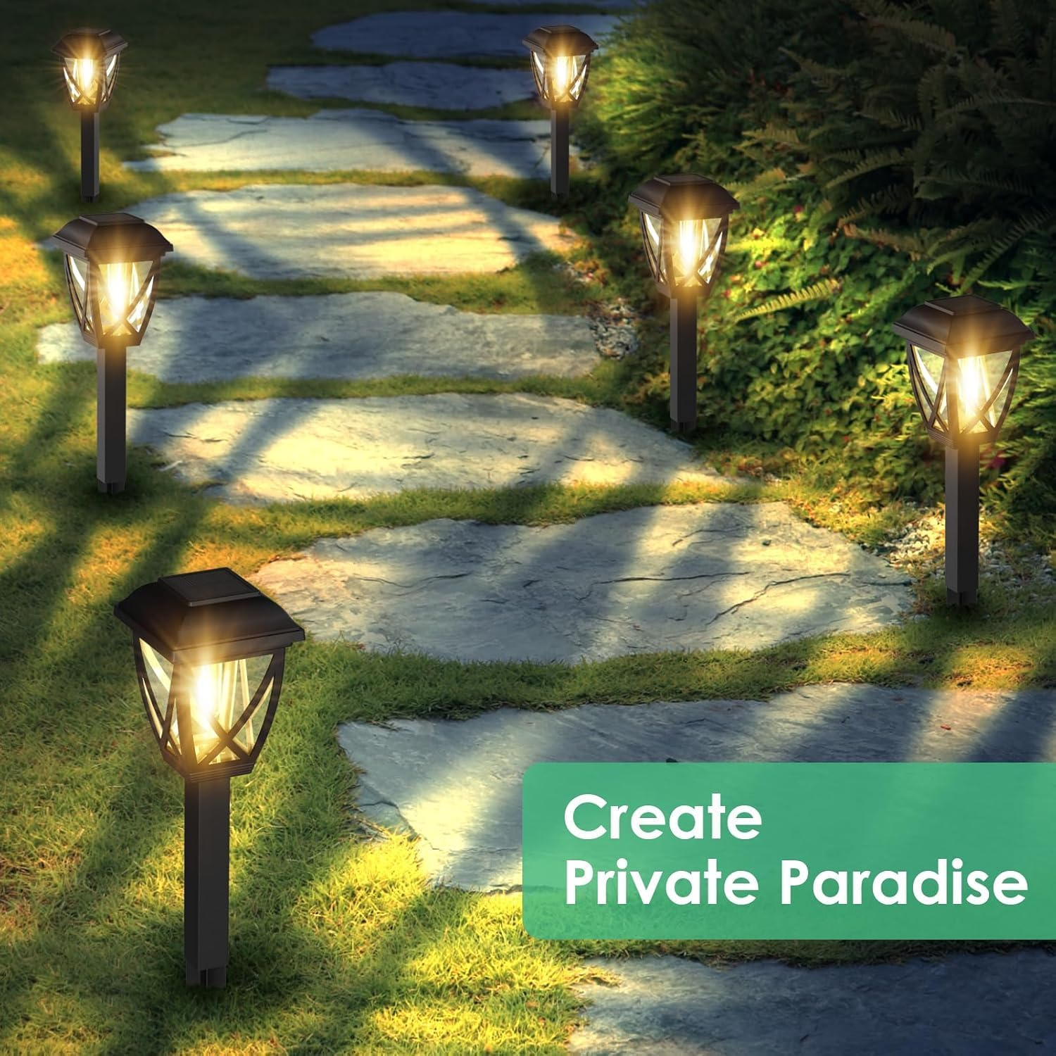 Solar Pathway Lights Outdoor 10 Pack, Bright Solar Lights Outdoor, Outdoor Waterproof Auto On/Off Outdoor Solar Lighting for Yard Landscape Path Lawn Patio Walkway image number 3