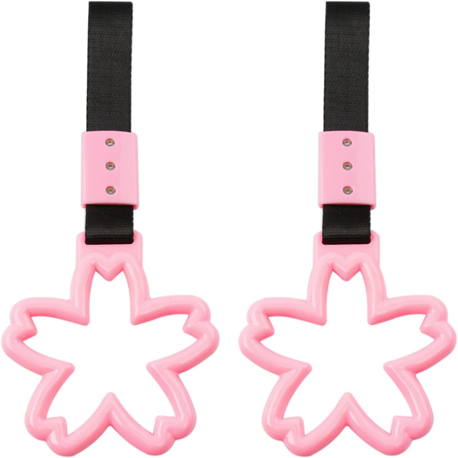 2 Pieces Car Handle Ring, Sakura Shaped Handle Hand Strap for Subway Train Bus, Car Exterior Accessories and Rear Bumper Warning Ring(Pink) image number 5