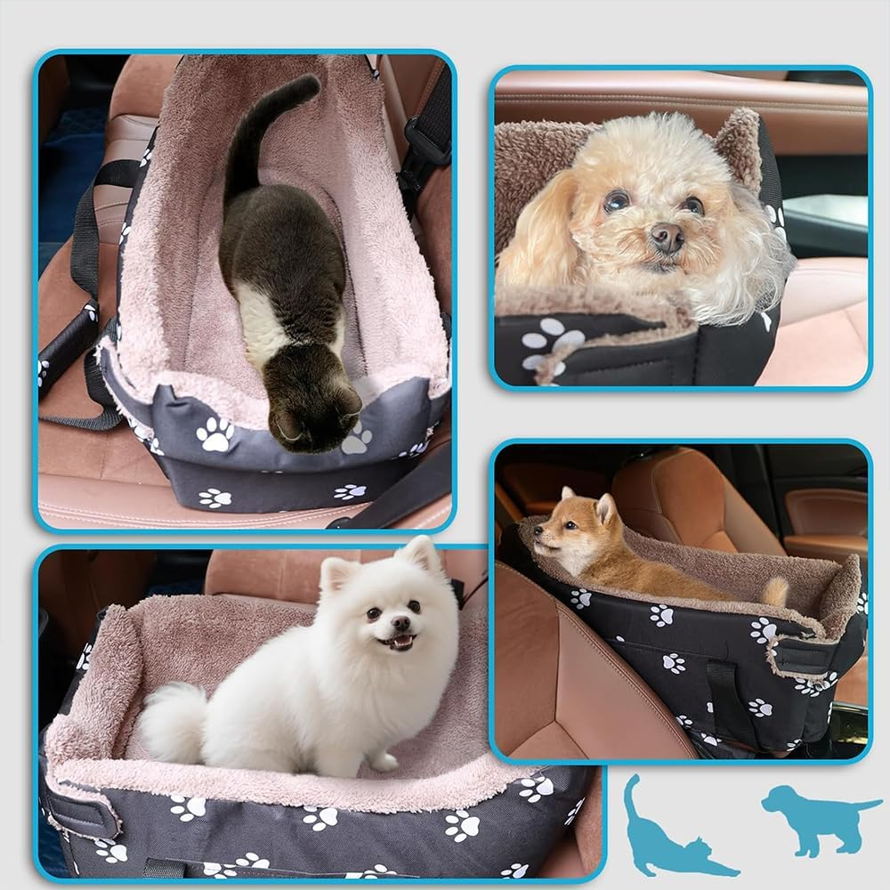 Center Console Pet Car Seat &ndash; Middle Console Booster for Dogs & Cats, Secure Travel Seat for Cars, Black image number 2