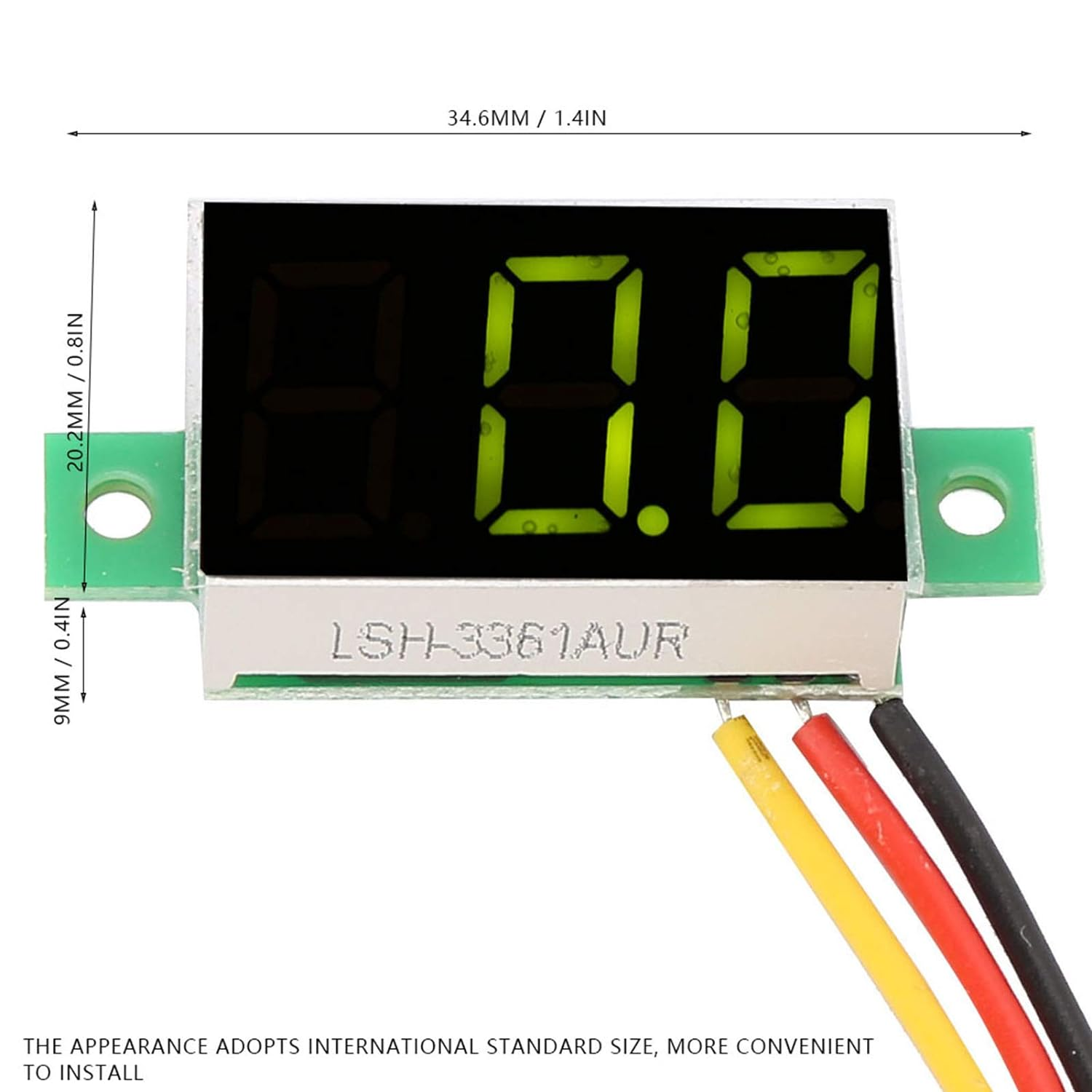 5Pcs DC 4-30V Mini Digital Voltmeter Three‑Wire LED Voltmeter Display with Reverse Polarity Protection and Accurate Pressure Measurement Voltage Tester 3 * Red1 * Blue1 * Green| Digital Display image number 6
