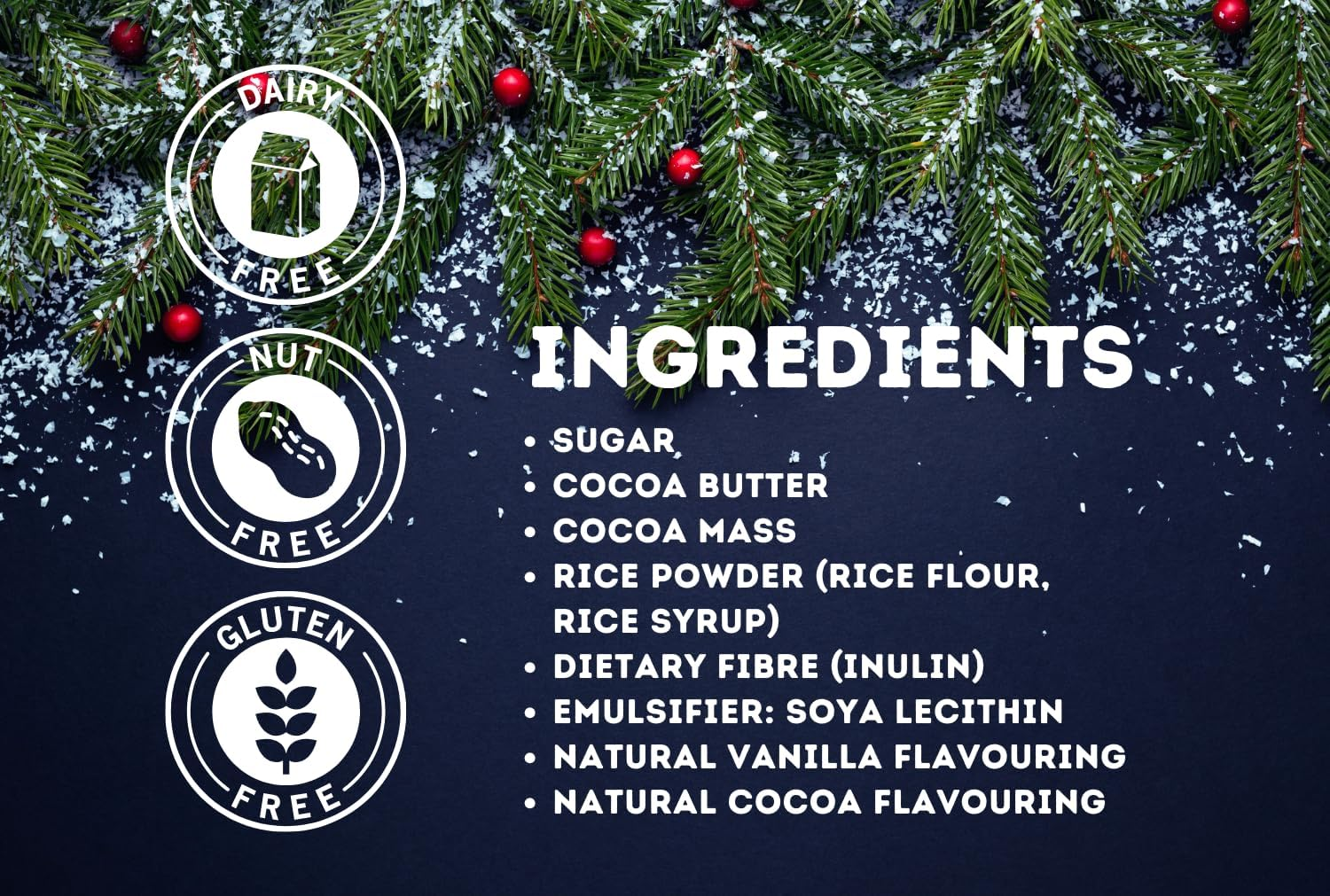 Cocoa Libre Luxury Vegan Advent Calendar | Freefrom Christmas Advent Calendar, 250G | Nutfree, Glutenfree, Dairyfree image number 4