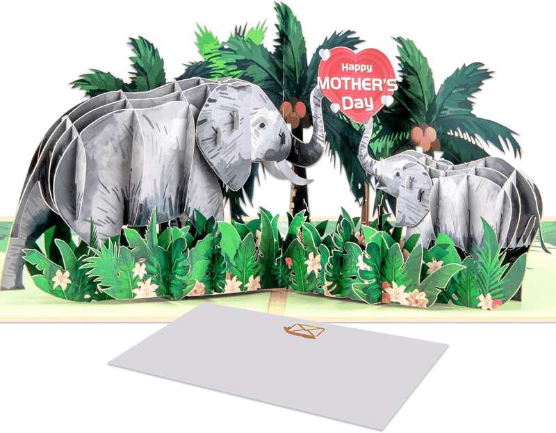 Magic Ants 3D Pop-Up Mother&rsquo;S Day Card &ndash; "Happy Mother&rsquo;S Day" with Glittery Floral Design, Yellow and Silver Script, Colorful Flowers, Lavender Sprig, Includes Envelope and Blank Notecard for Mom, Stepmother, Mother in Law, Grandma, Wife, Sister, Aunt