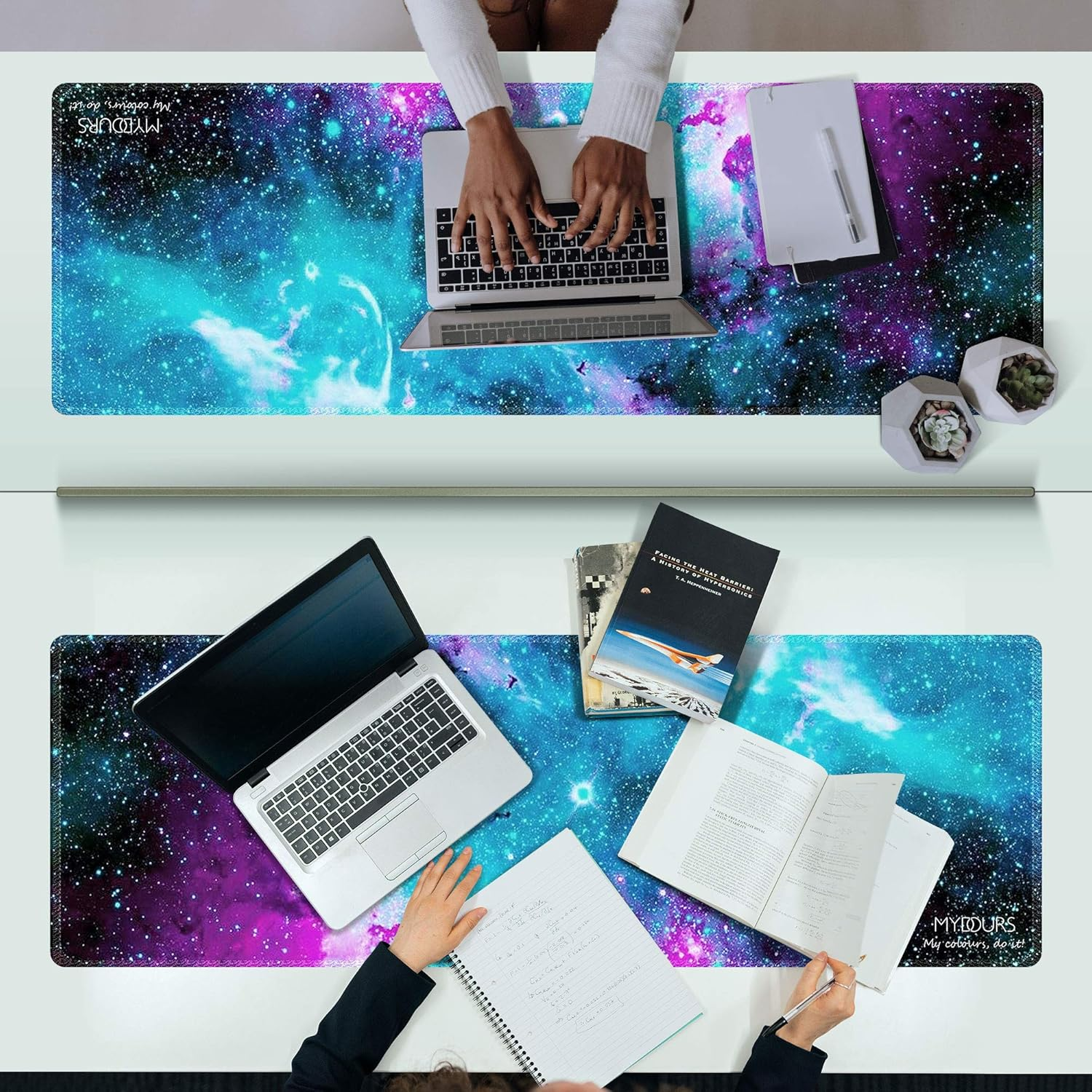 Mydours XXL Gaming Mouse Pad 120 X 40Cm, Extra Large Mouse Pad with Fabric & Non-Slip Rubber, Desk Pad for PC Gaming & Office Workspace, Desk Pad for Keyboard & Computer Accessories (Universe) image number 7