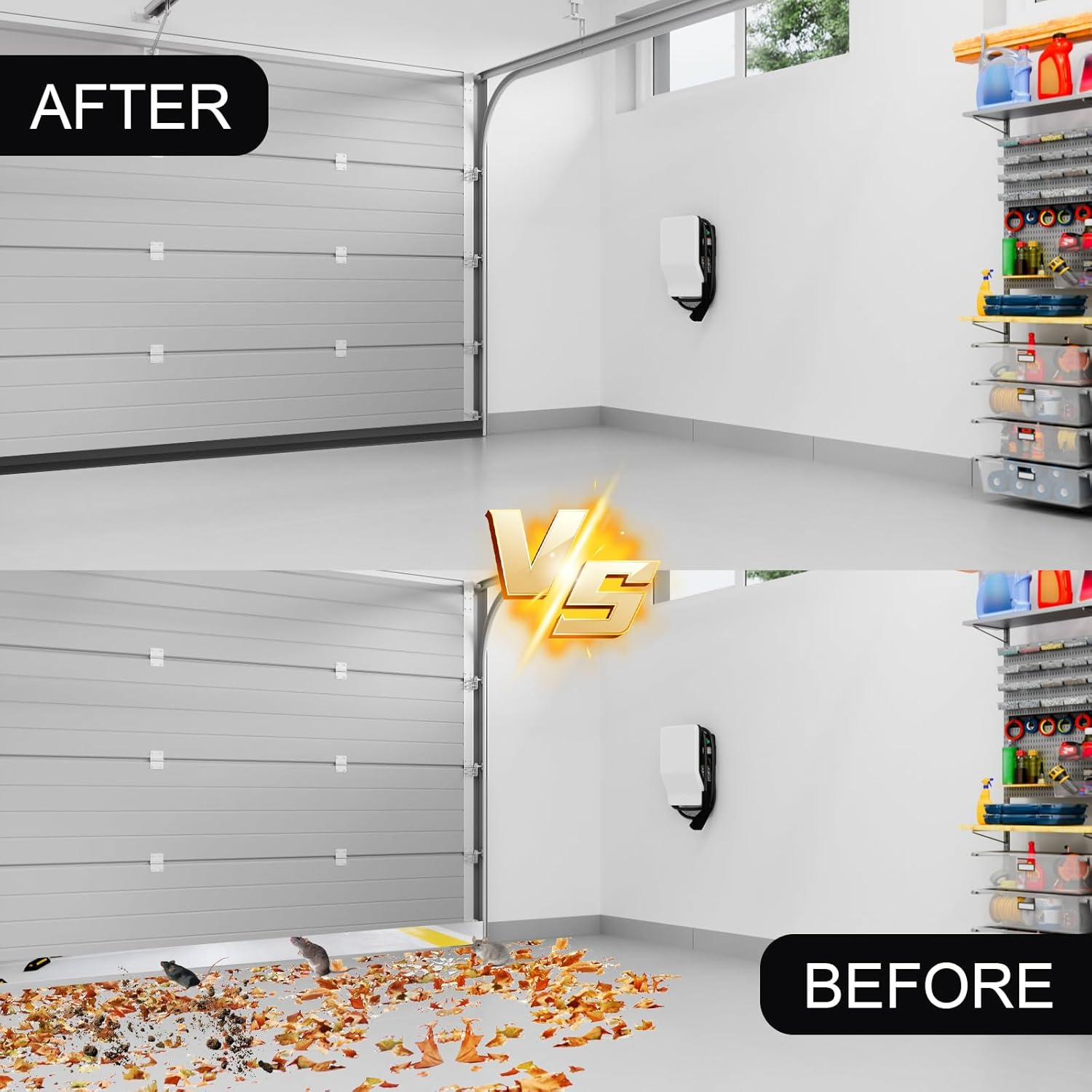 10FT Garage Door Seal Top and Sides Seal Strip, Rubber Weather Stripping Replacement, Weatherproofing Garage Door Seals with Adhesive Backed image number 5