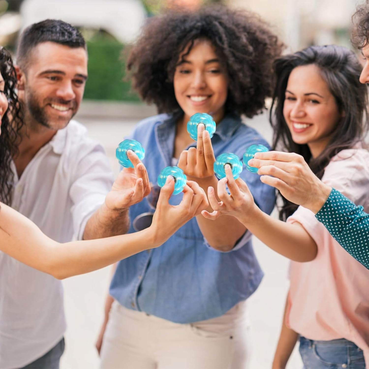 Plastic Fidget Spinners, 10 PCS Mini Fidget Toys for Party Gift, Classroom Reward, Goodie Bag Stuffers (Assorted Styles) image number 2