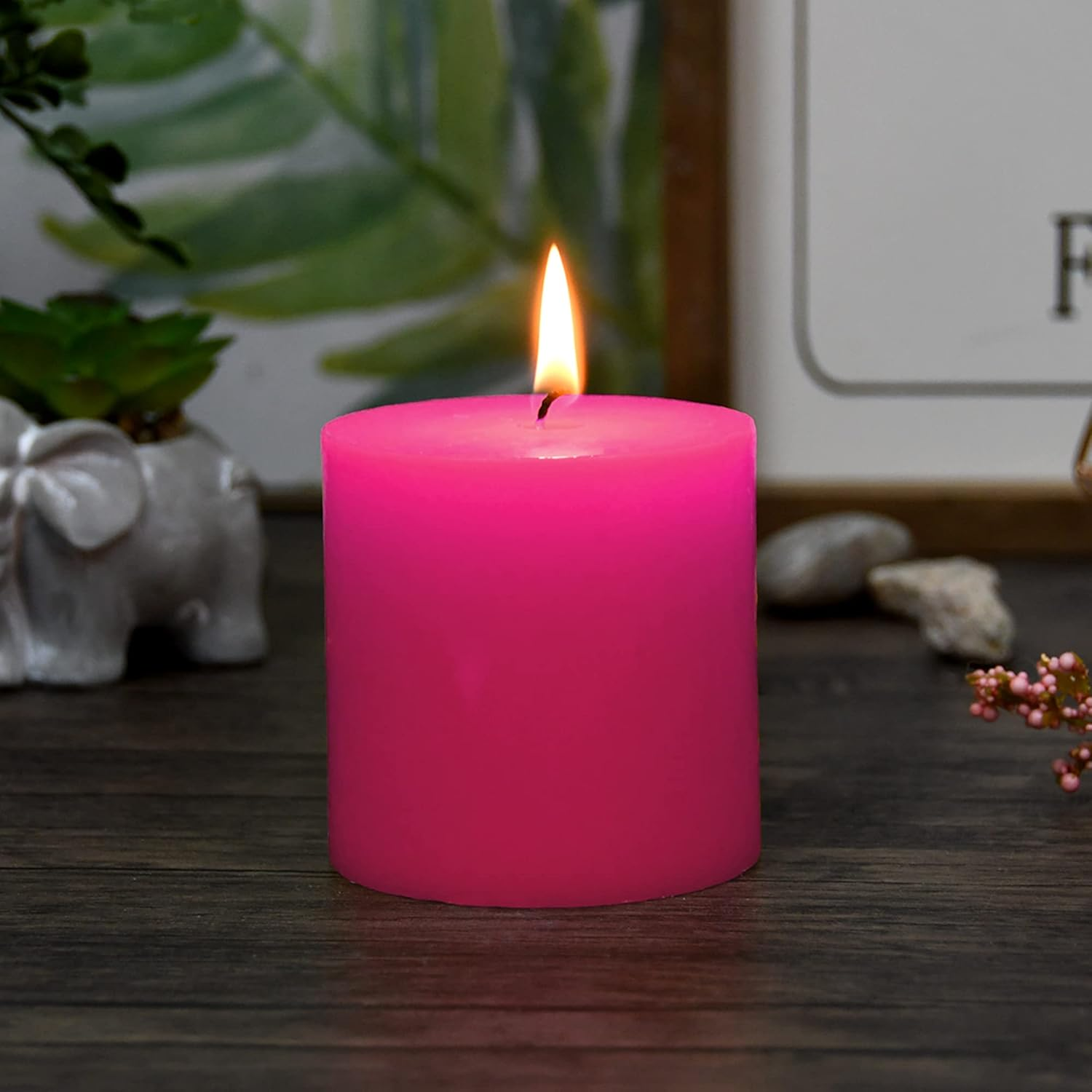 Zest Candle Pillar Candle, 3 by 3-Inch, Hot Pink image number 1