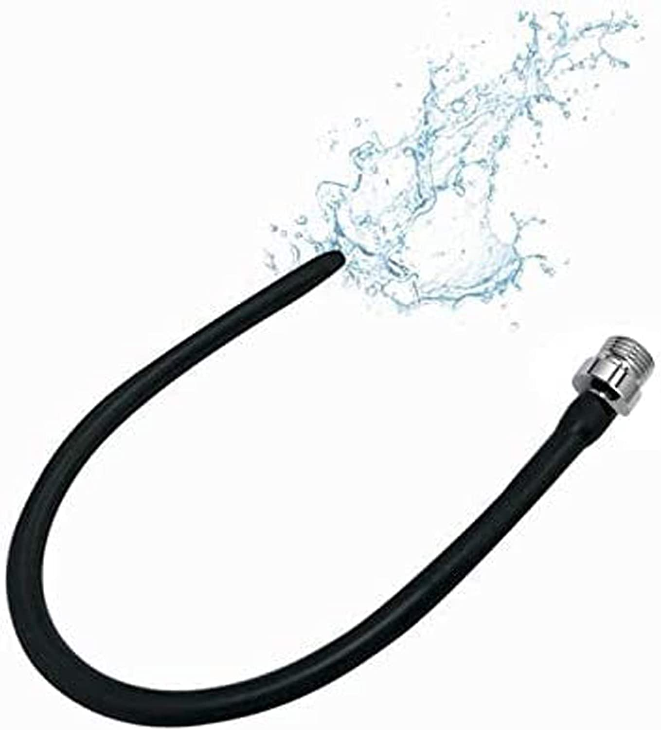 Silicone Nozzle Enema Attachment Reusable Douche Black Hose Nozzle (20 In) image number 1